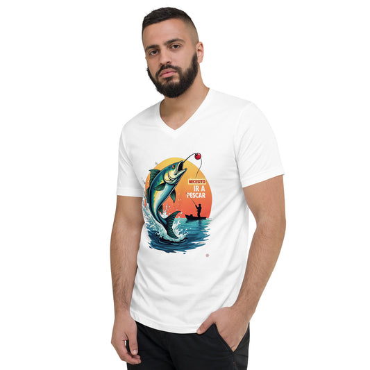 Camiseta de manga corta y cuello de pico unisex